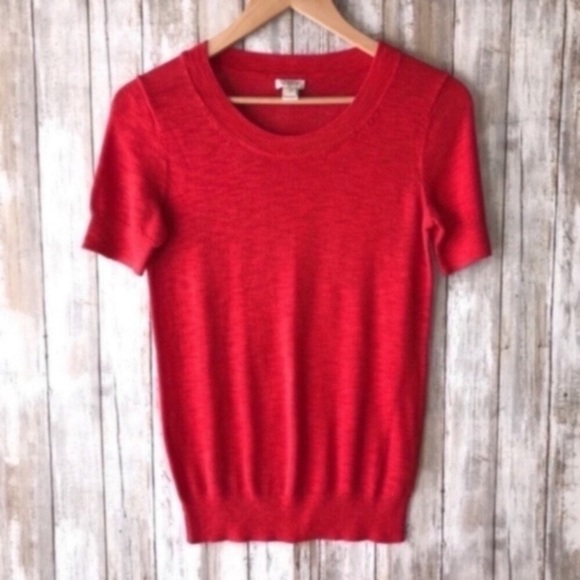 J. Crew Tops - J. Crew Red Sweater Type Blouse